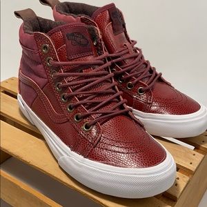 maroon snakeskin/leather sk8hi vans shoes 721454